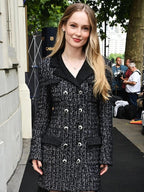 Double-Breasted Tweed Coat with Tulle Skirt H7128
