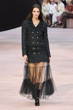 Double-Breasted Tweed Coat with Tulle Skirt H7128