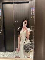 Double Button V-Neck Mini Dress H6834