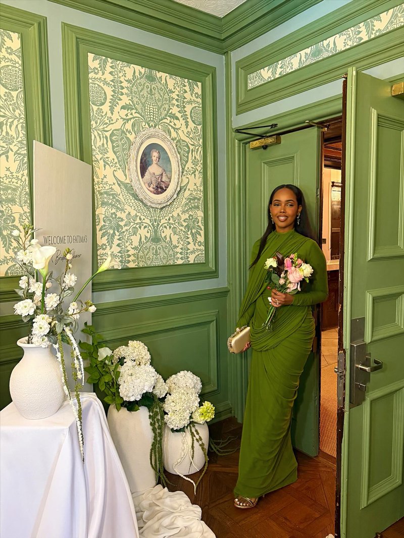 Draped Long Sleeve Green Maxi Dress H7097