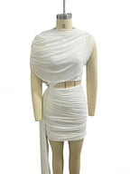 Draped One Shoulder Bandage Dress H7109