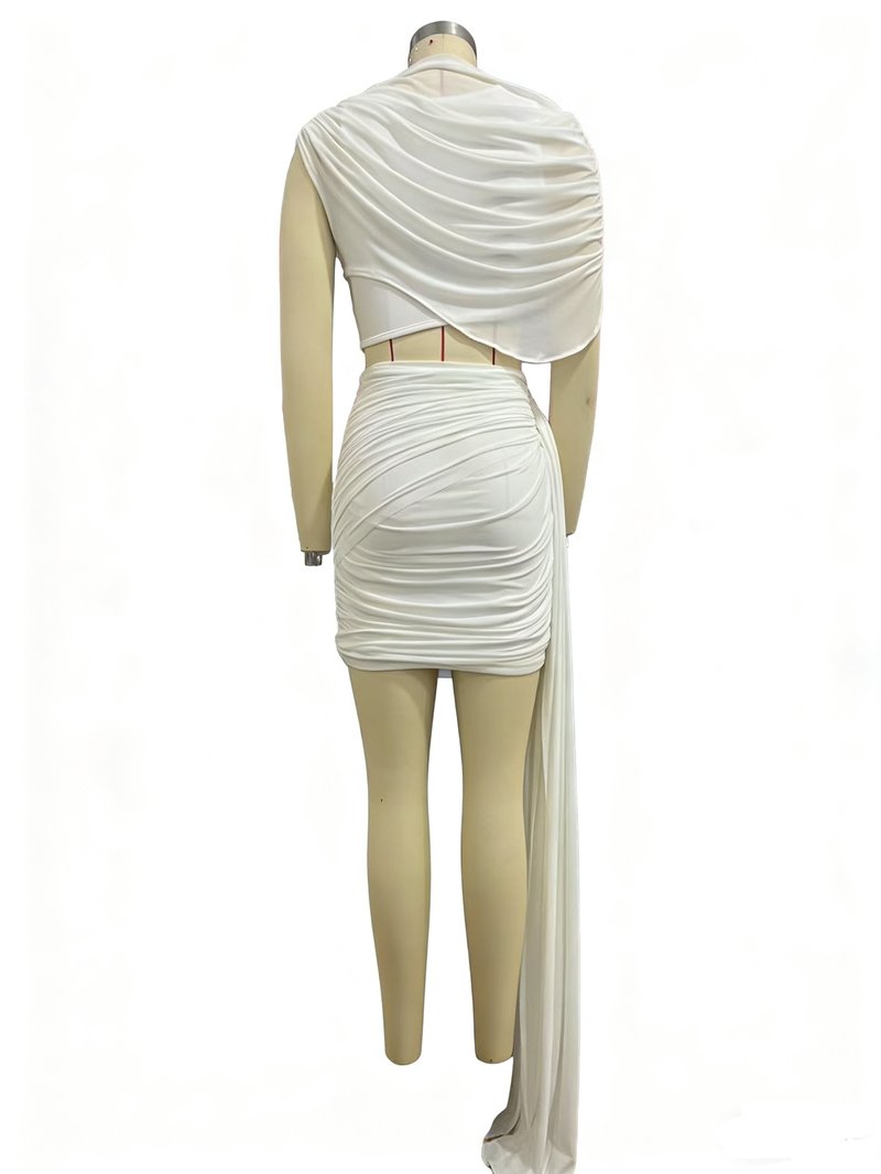 Draped One Shoulder Bandage Dress H7109