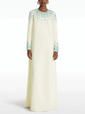 Embellished Long Sleeve Maxi Dress H6581