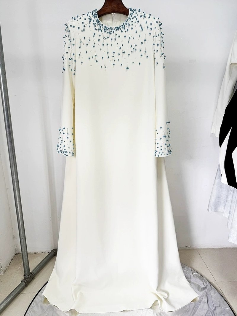 Embellished Long Sleeve Maxi Dress H6581