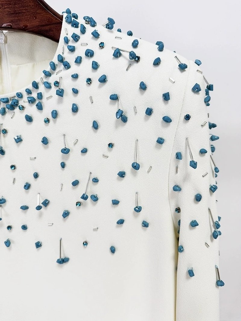 Embellished Long Sleeve Maxi Dress H6581