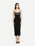 Embellished Strap Midi Dress H6304