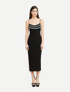 Embellished Strap Midi Dress H6304