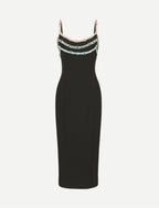 Embellished Strap Midi Dress H6304