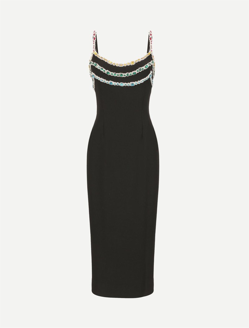 Embellished Strap Midi Dress H6304