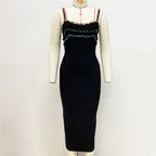 Embellished Strap Midi Dress H6304