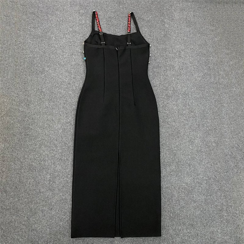 Embellished Strap Midi Dress H6304