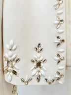 Embroidered Beige Cocktail Dress Set H6465