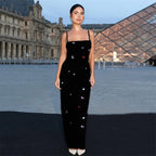 Embroidered Black Strappy Midi Dress H6306