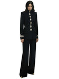 Embroidered Black Tuxedo Suit H7005