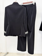 Embroidered Black Tuxedo Suit H7005