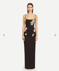 Embroidered Floral Black Maxi Dress H6307