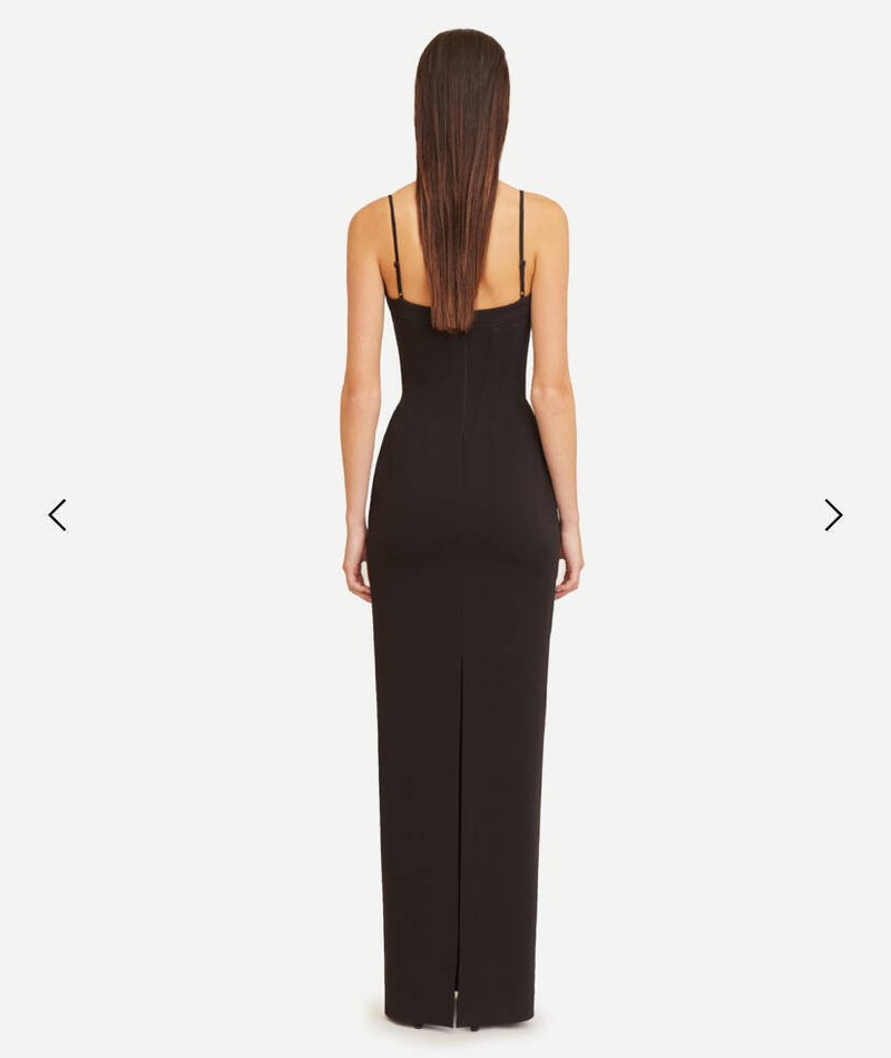 Embroidered Floral Black Maxi Dress H6307