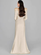 Embroidered Floral Long Sleeve Gown H6461