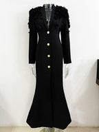 Embroidered Floral Long Sleeve Gown H6461