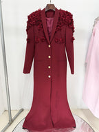 Embroidered Floral Long Sleeve Gown H6461