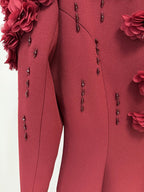 Embroidered Floral Long Sleeve Gown H6461
