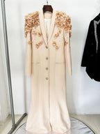 Embroidered Floral Long Sleeve Gown H6461
