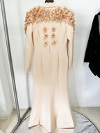 Embroidered Floral Long Sleeve Gown H6461