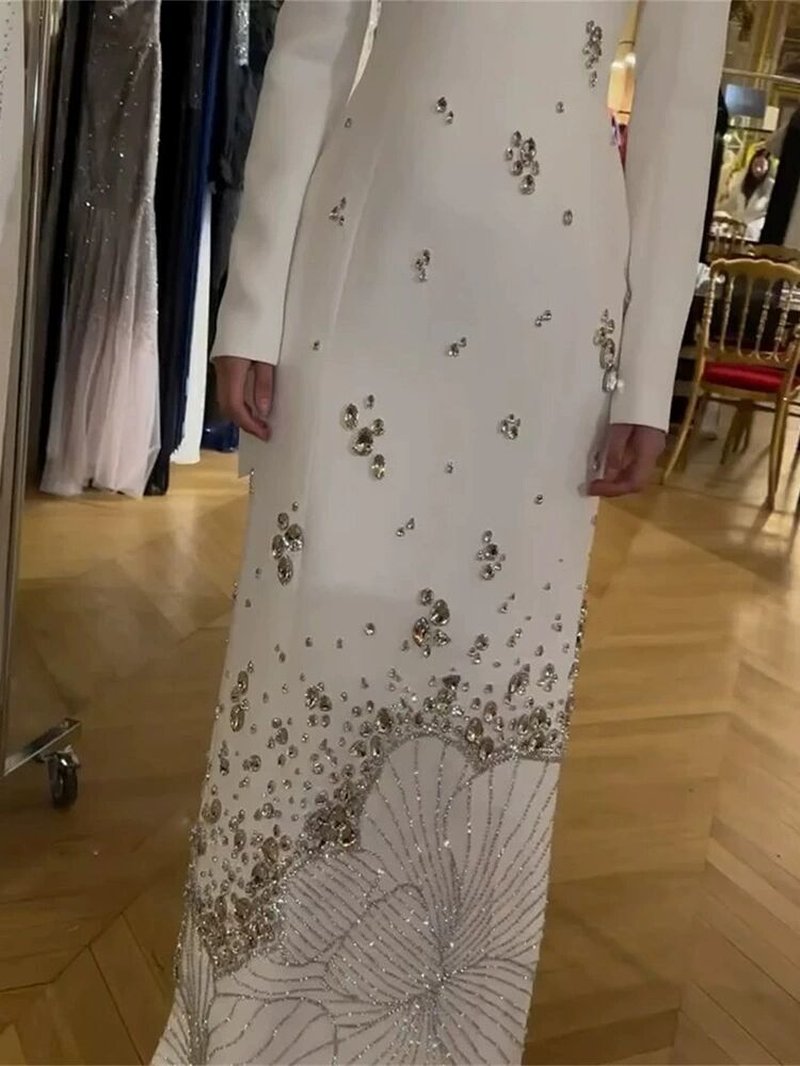 Embroidered Long Sleeve Gown H6580