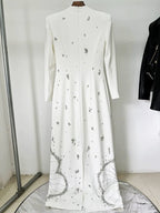 Embroidered Long Sleeve Gown H6580