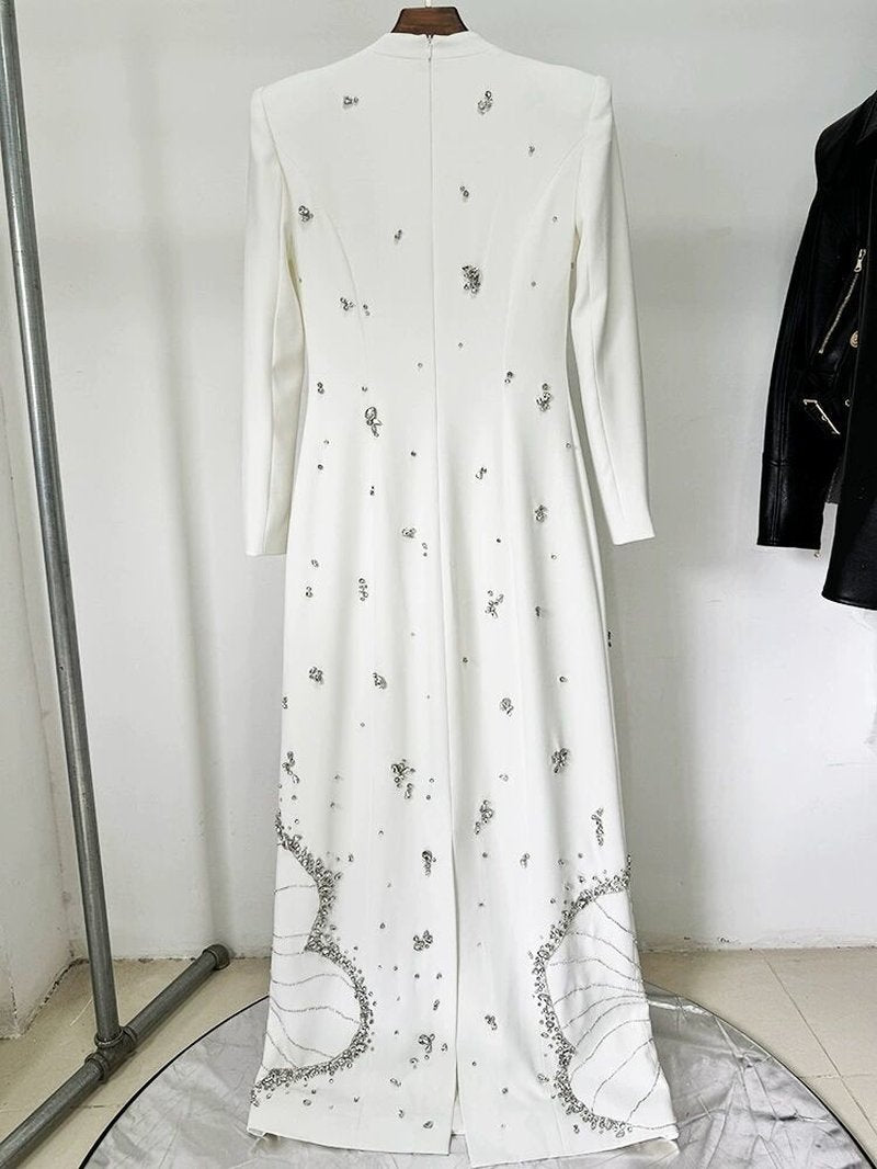 Embroidered Long Sleeve Gown H6580