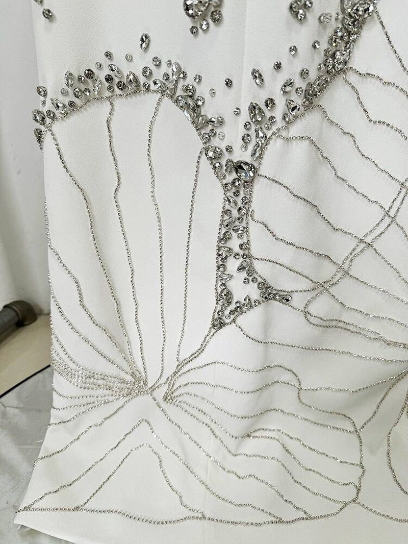 Embroidered Long Sleeve Gown H6580