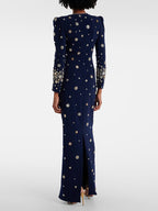 Embroidered Long Sleeve Maxi Dress H6610