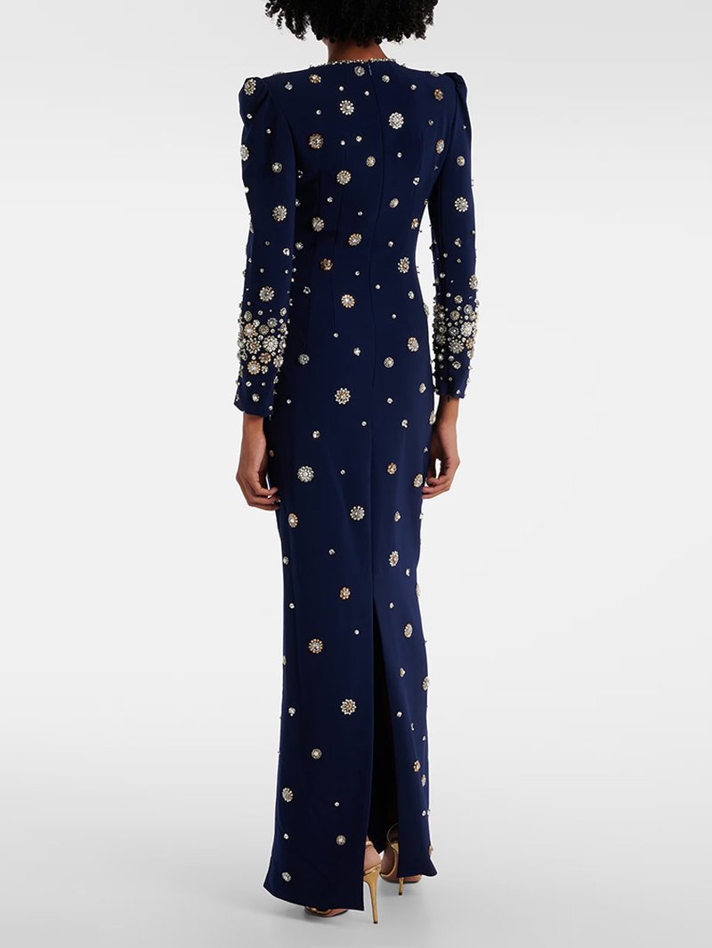 Embroidered Long Sleeve Maxi Dress H6610