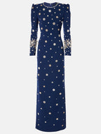 Embroidered Long Sleeve Maxi Dress H6610