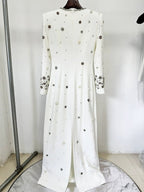 Embroidered Long Sleeve Maxi Dress H6610