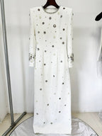 Embroidered Long Sleeve Maxi Dress H6610