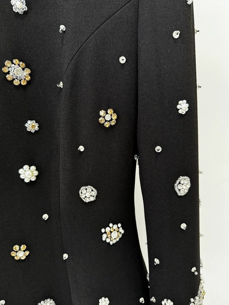 Embroidered Long Sleeve Maxi Dress H6610