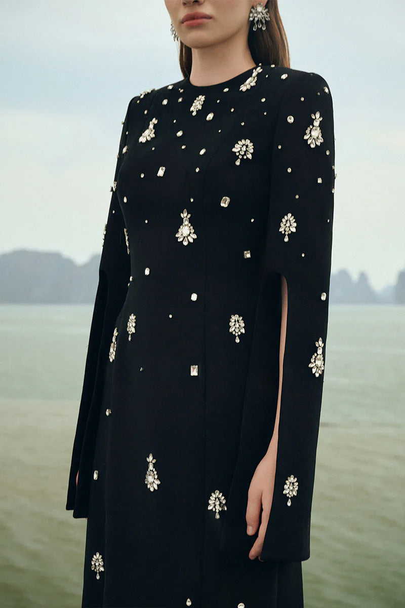 Embroidered Long Sleeve Maxi Dress H6689