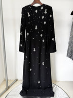 Embroidered Long Sleeve Maxi Dress H6689