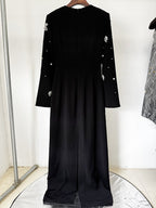 Embroidered Long Sleeve Maxi Dress H6689