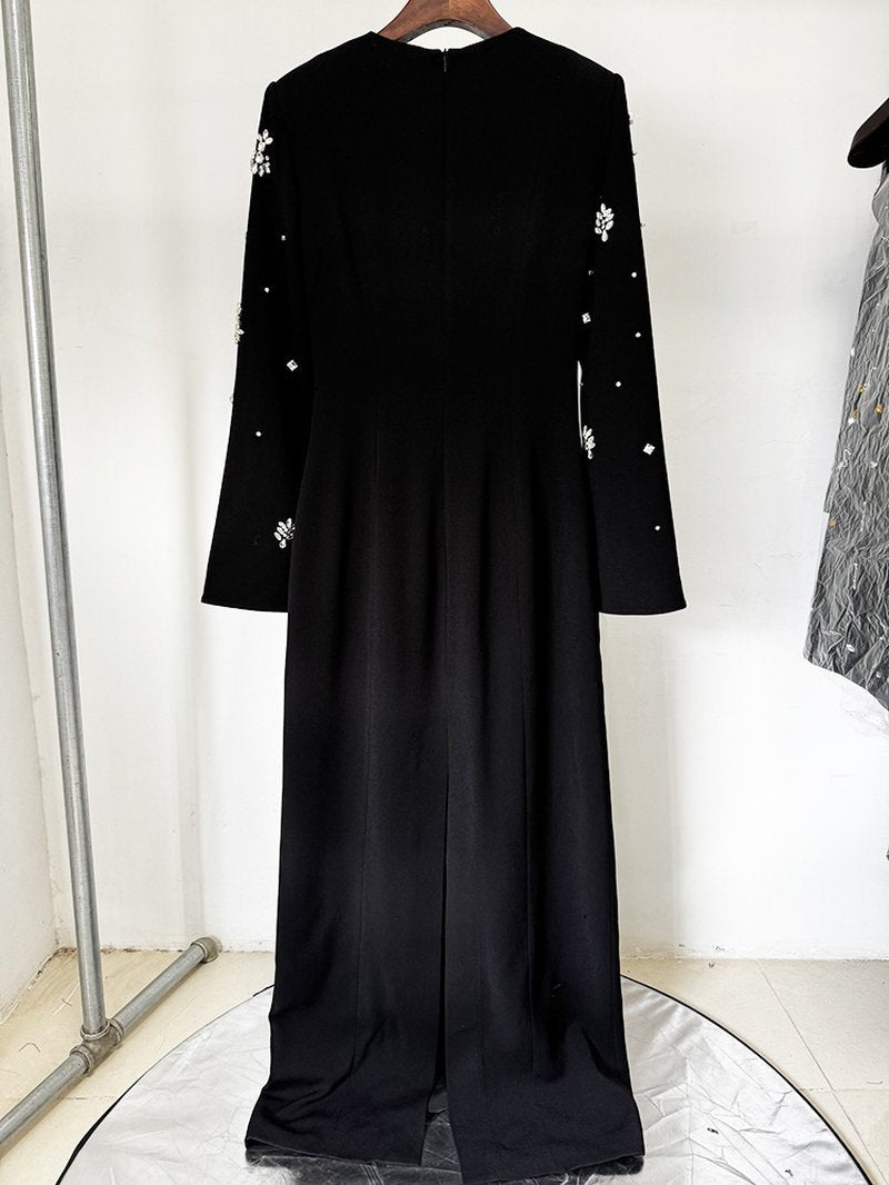 Embroidered Long Sleeve Maxi Dress H6689