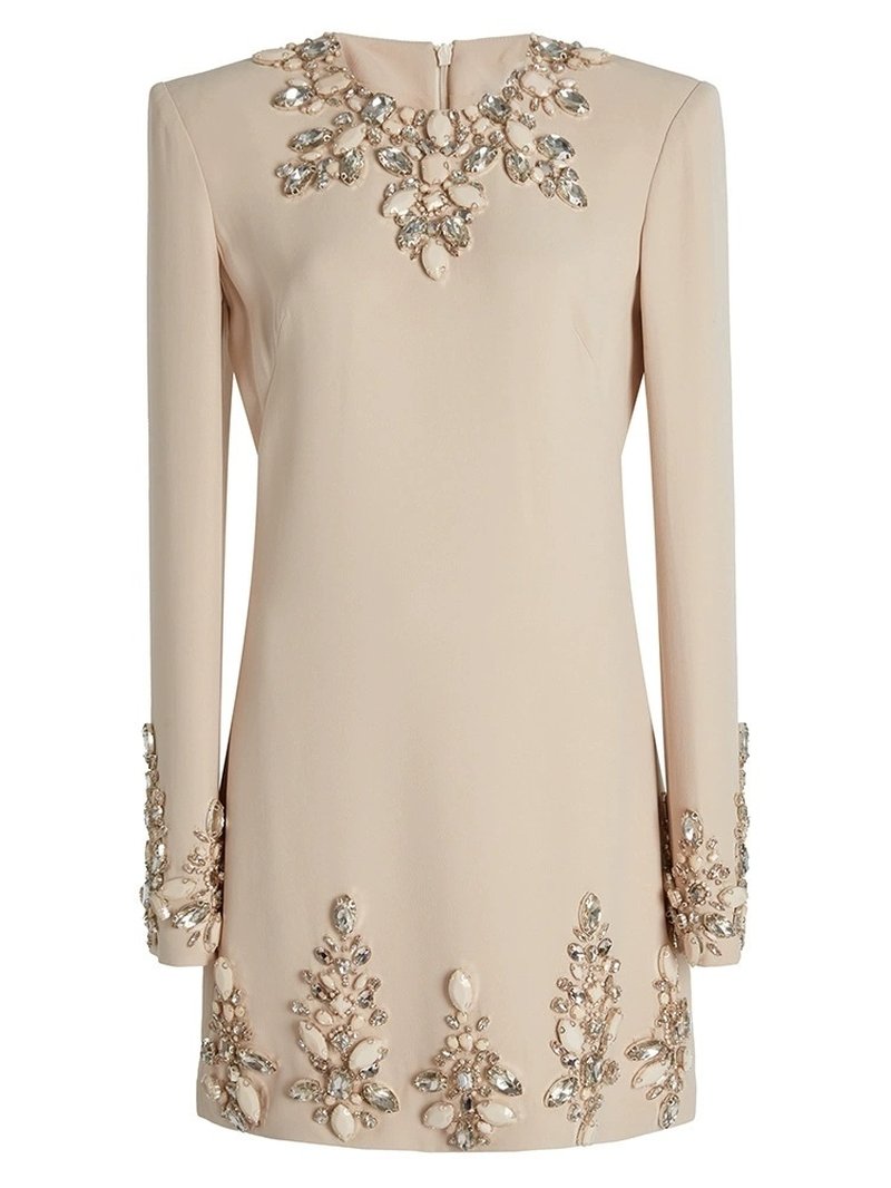 Embroidered Long Sleeve Mini Dress H6462