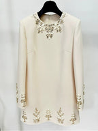 Embroidered Long Sleeve Mini Dress H6462