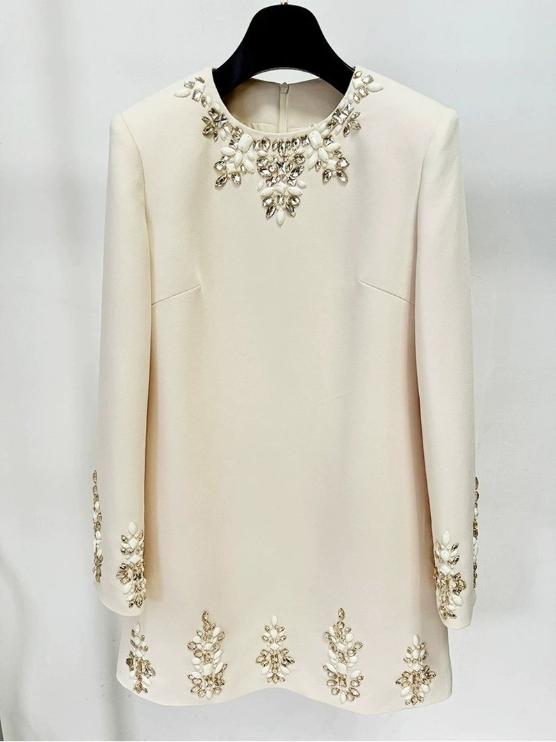 Embroidered Long Sleeve Mini Dress H6462