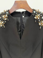 Embroidered Shoulder Flare Sleeve Dress H6632