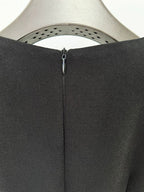 Embroidered Sleeve Black Midi Dress H6368