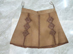 Embroidered Suede Mini Skirt H062