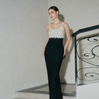 Fashion Embroidered Top Black Mermaid Gown H7156