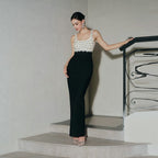 Fashion Embroidered Top Black Mermaid Gown H7156
