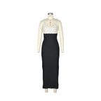 Fashion Embroidered Top Black Mermaid Gown H7156